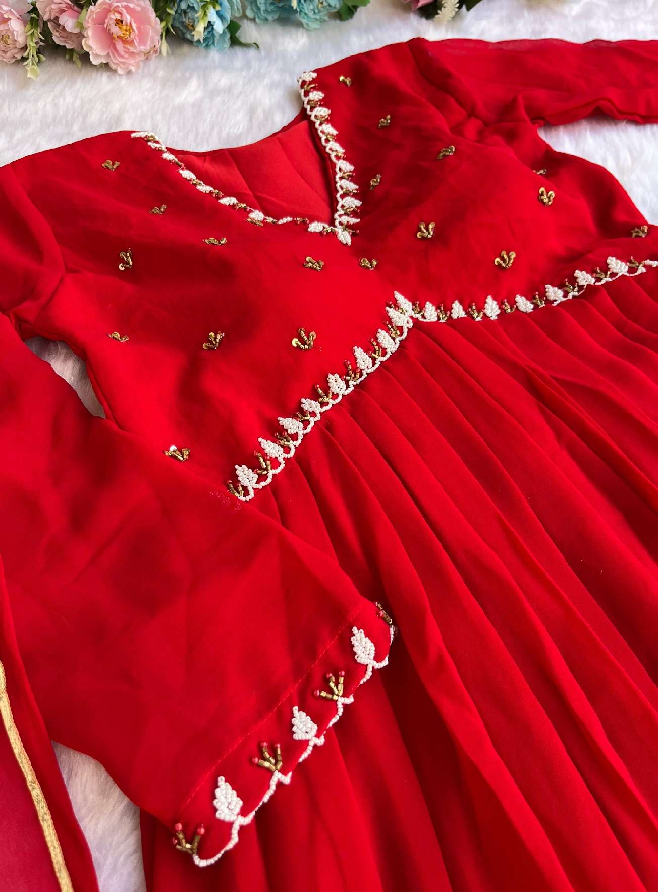 DN-319 Party Wear Look Fox Gerorrget Gown by Ready Wear